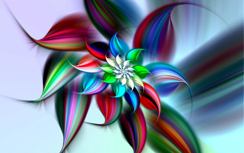 Colorful fractal flower design