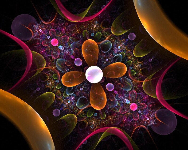 Colorful fractal flower design