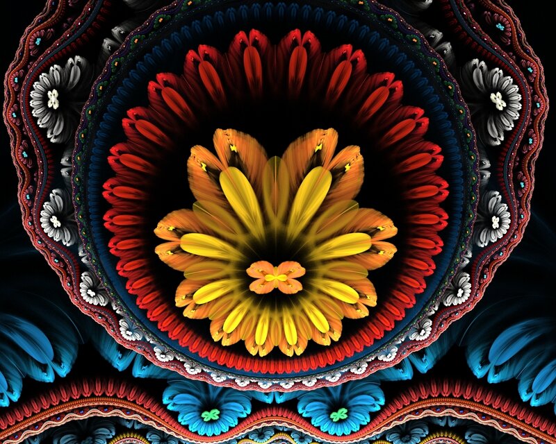 Colorful fractal flower design
