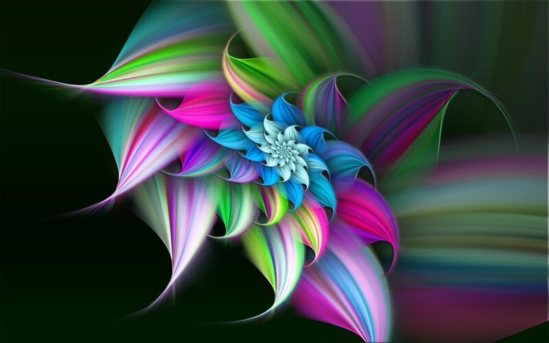 Colorful fractal flower design