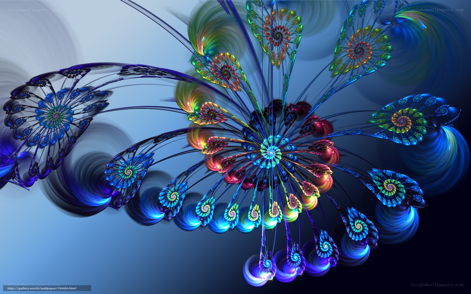 Colorful fractal flower design