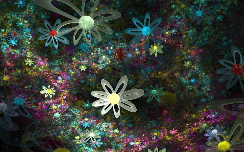 Colorful fractal flower field