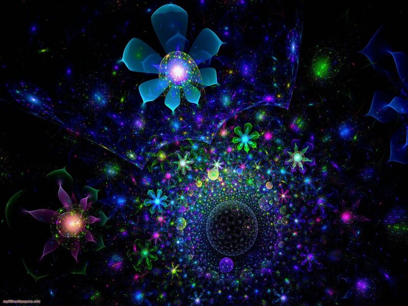 colorful fractal flower garden
