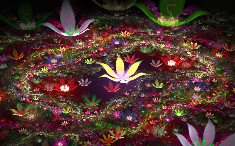 Colorful fractal flower garden