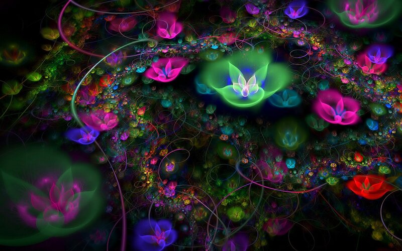 Colorful fractal flower garden