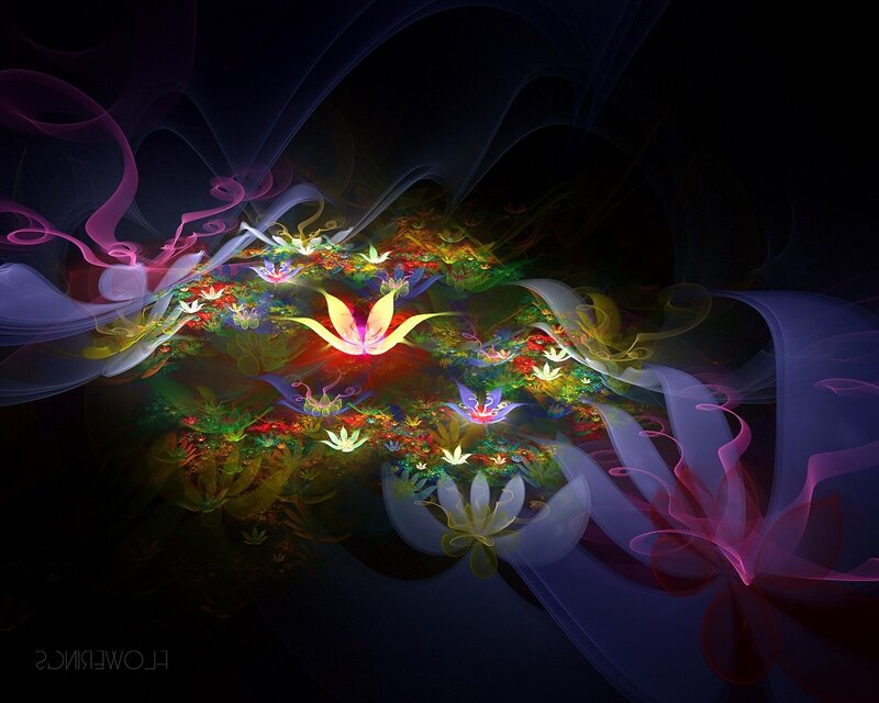 Colorful fractal flower garden