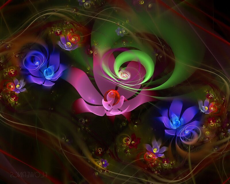 Colorful fractal flower garden
