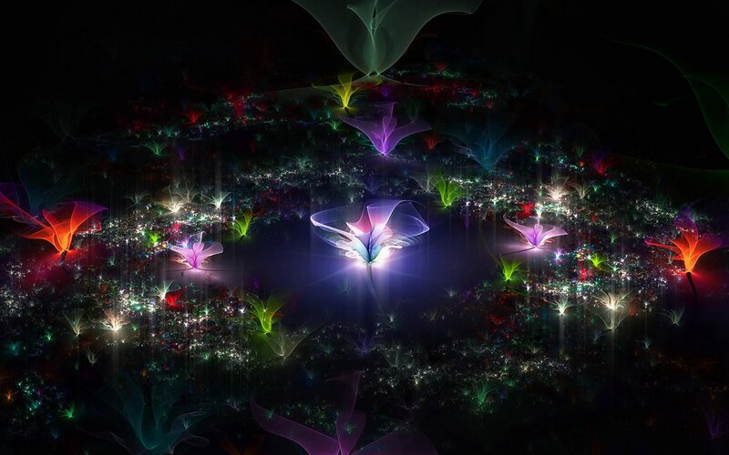 Colorful fractal flower garden