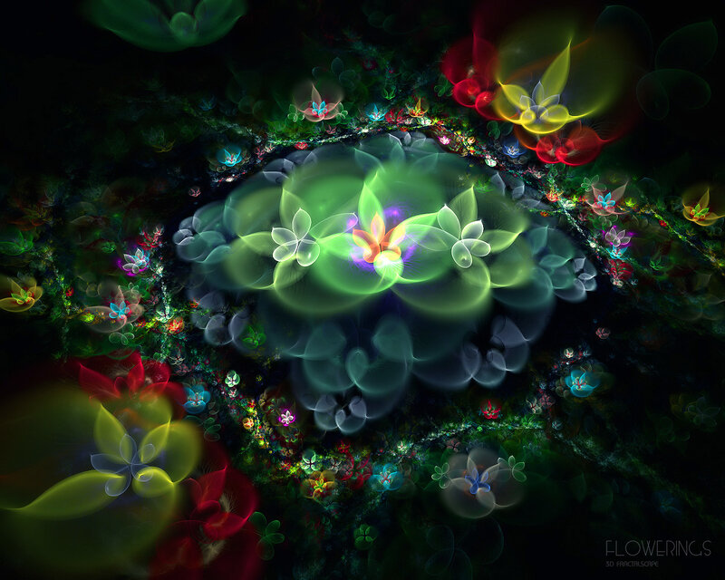 Colorful fractal flower garden