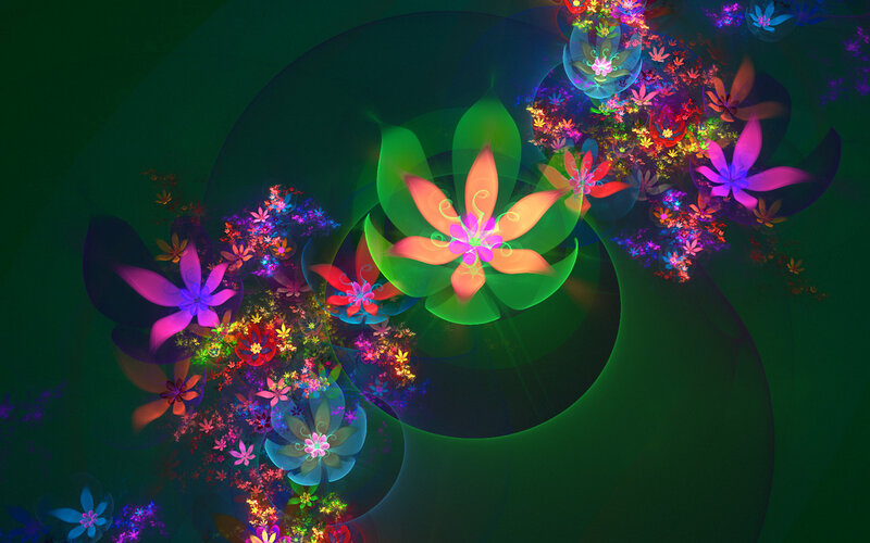 Colorful fractal flower garden
