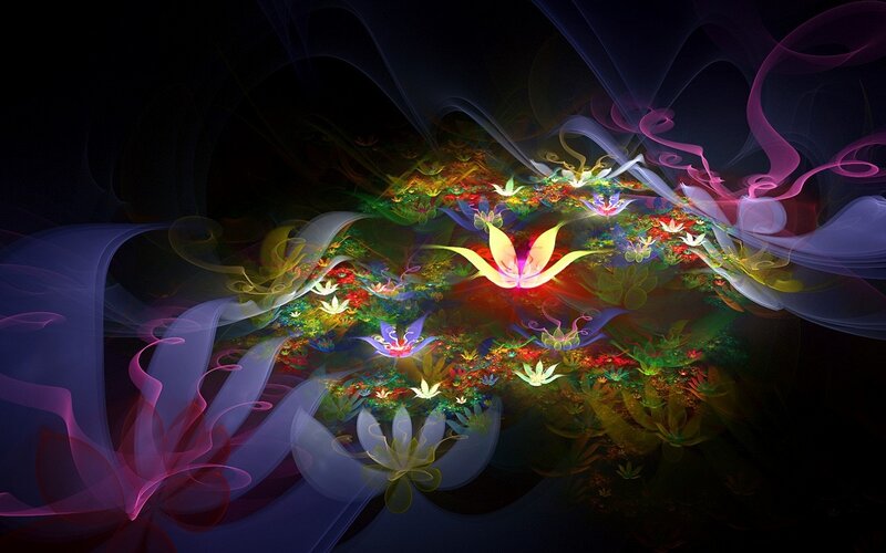 Colorful fractal flower garden