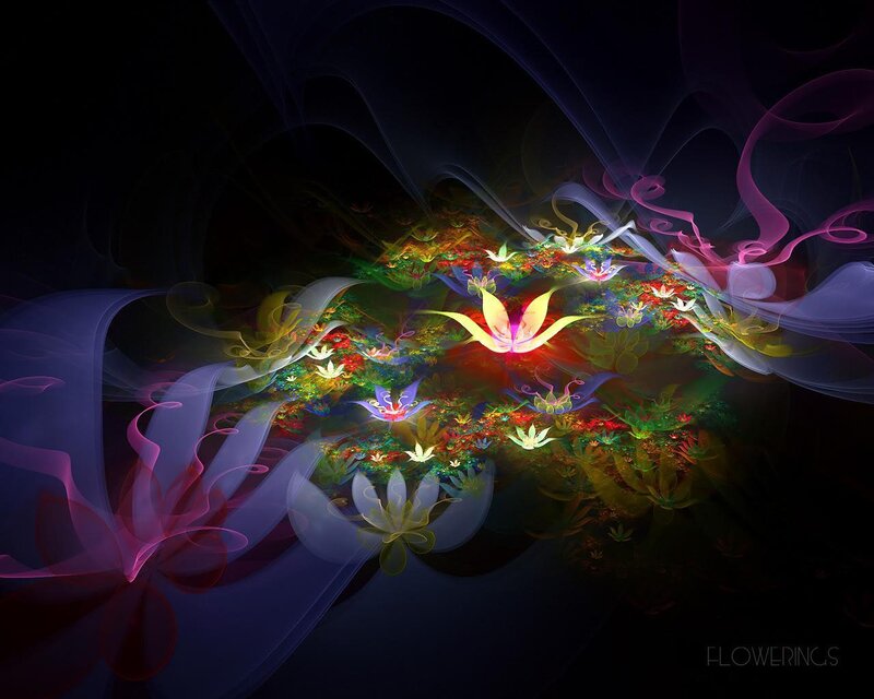 Colorful fractal flower garden