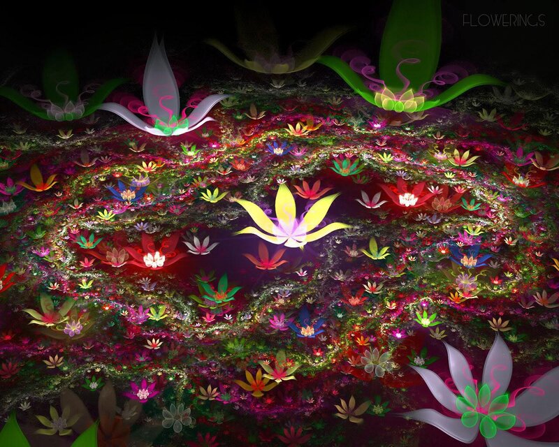 Colorful fractal flower garden