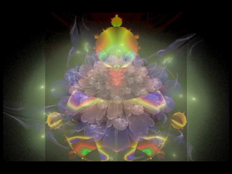 Colorful Fractal Flower — Green, Ethereal