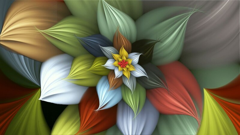 Colorful Fractal Flower — Green
