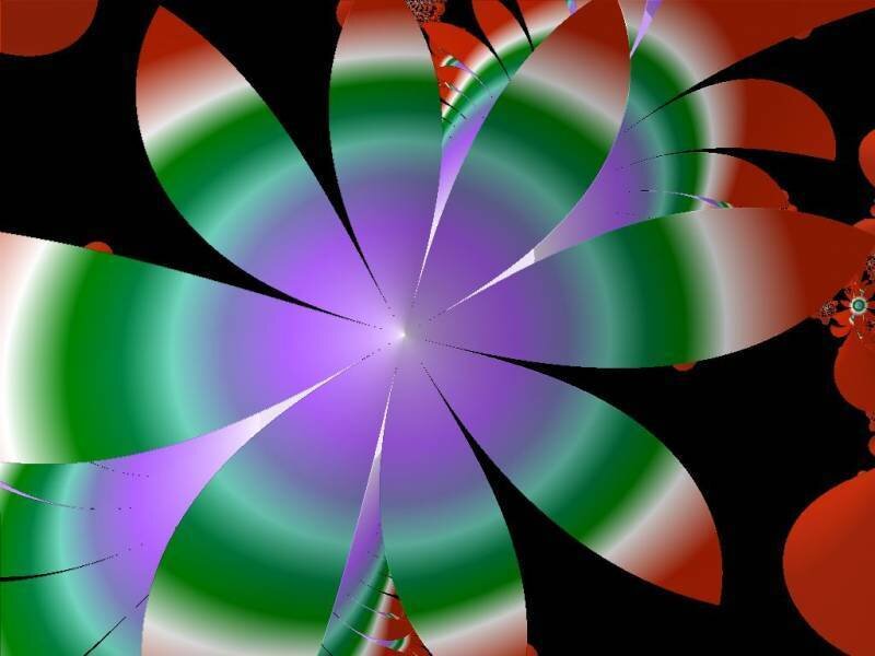 Colorful Fractal Flower — Green, Vibrant, Abstract