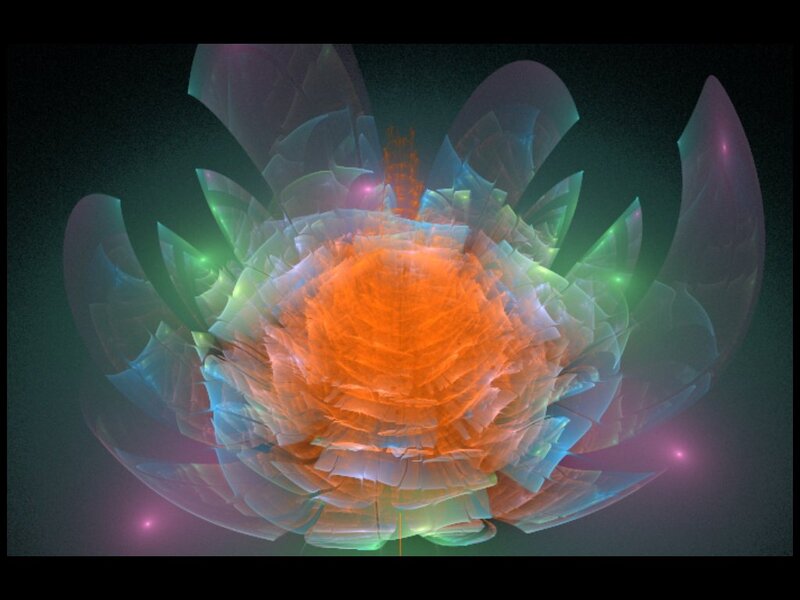 Colorful Fractal Flower — Orange