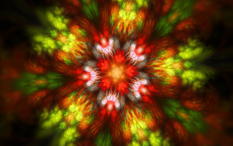 Colorful fractal flower pattern