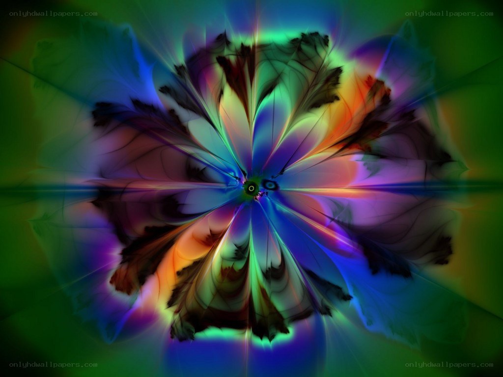 Colorful fractal flower pattern