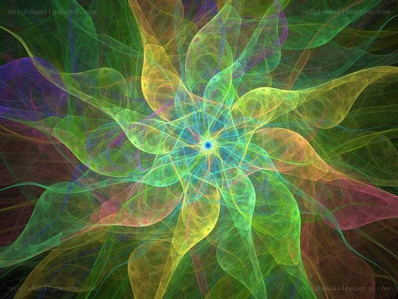 Colorful fractal flower pattern