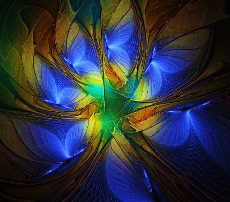 Colorful fractal flower pattern