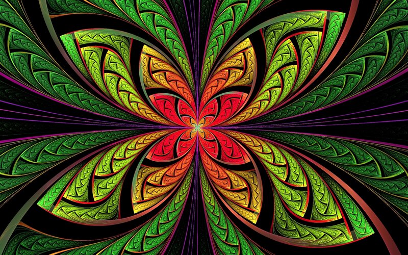 Colorful fractal flower pattern