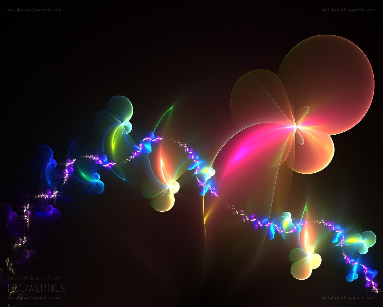 Colorful fractal flower patterns