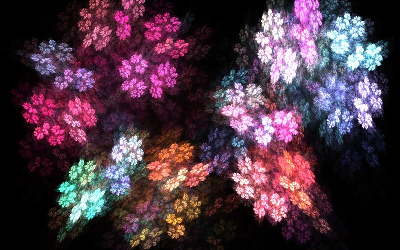 Colorful fractal flower patterns