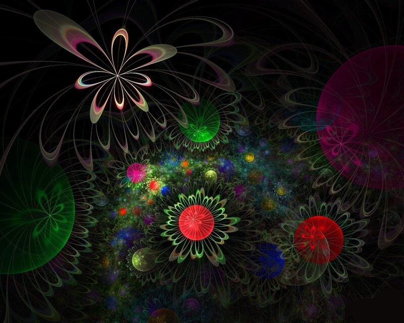 Colorful fractal flower patterns
