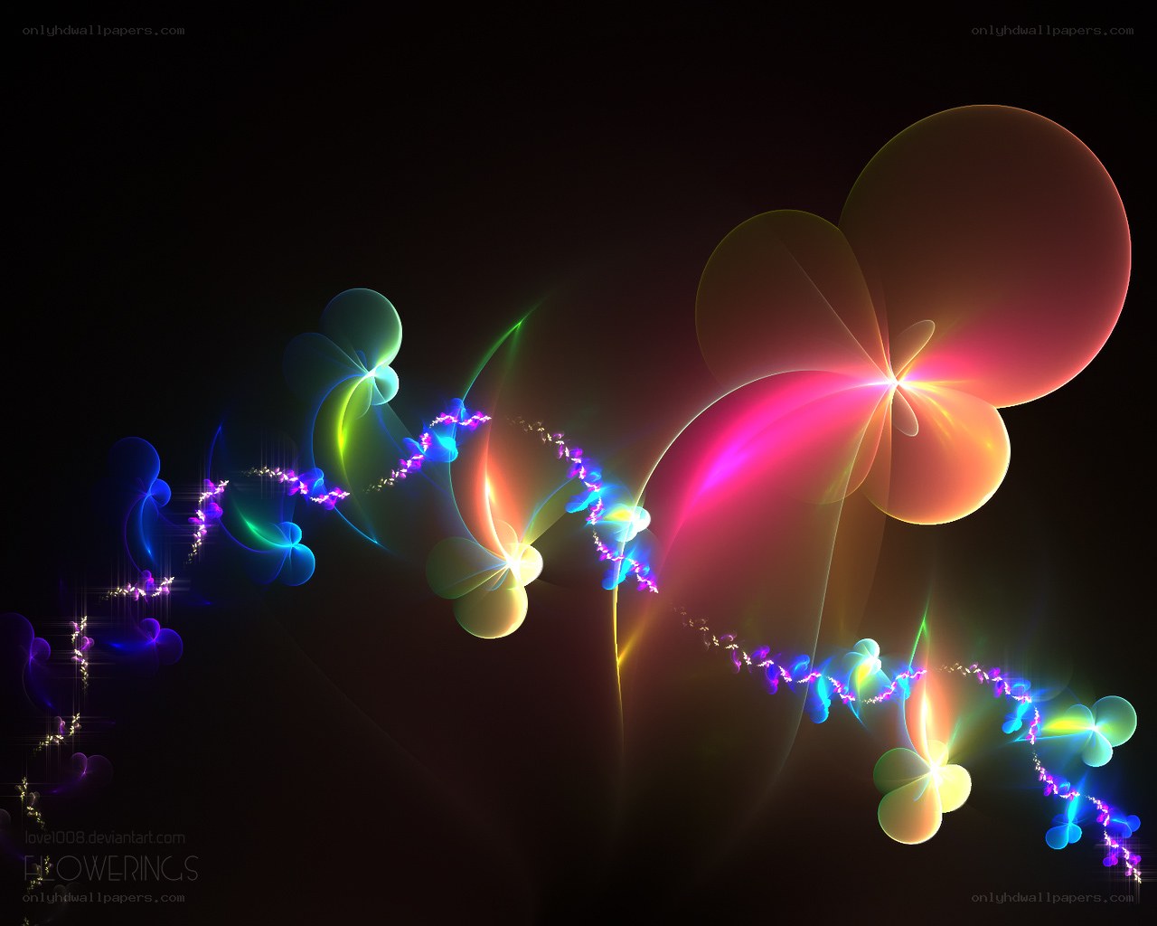 Colorful fractal flower patterns