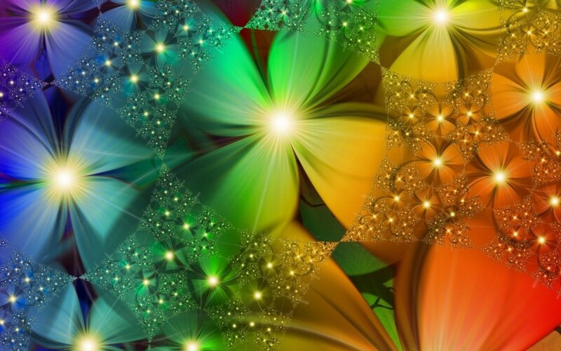Colorful fractal flower patterns
