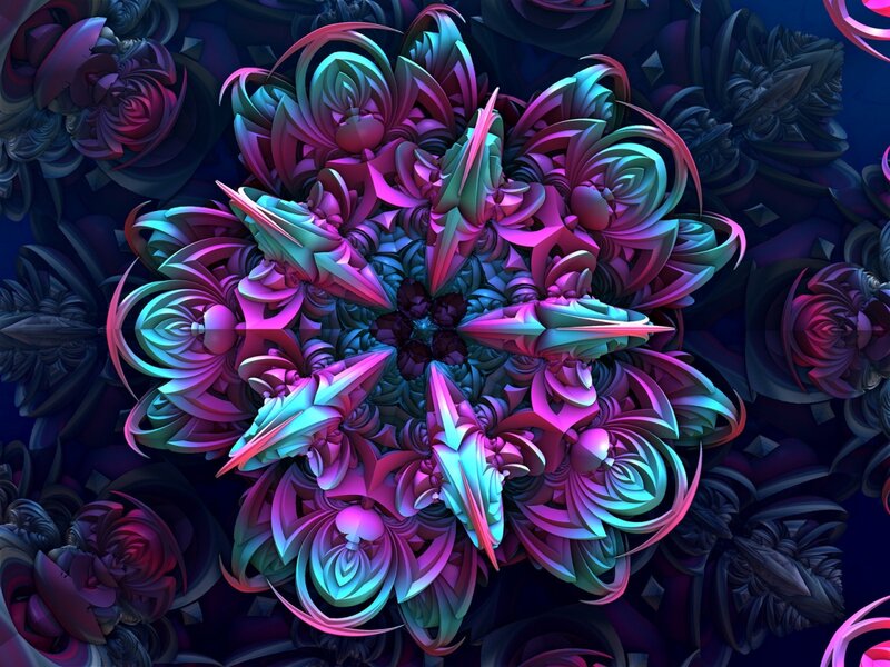 Colorful Fractal Flower — Pink, Hypnotic