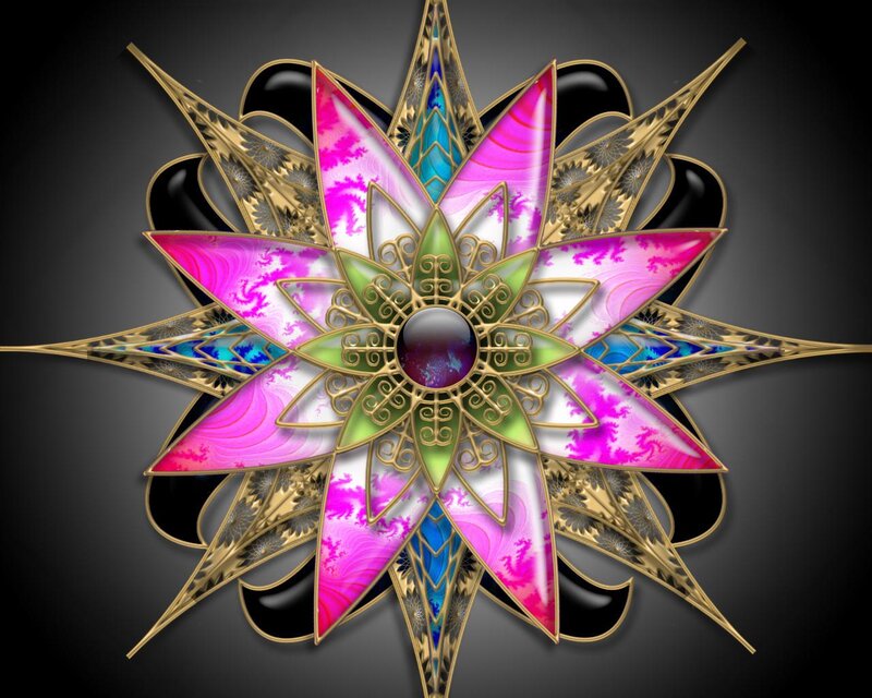 Colorful Fractal Flower — Pink