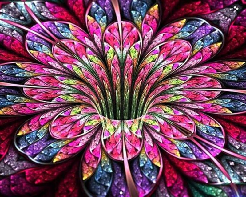 Colorful Fractal Flower — Pink, Vibrant