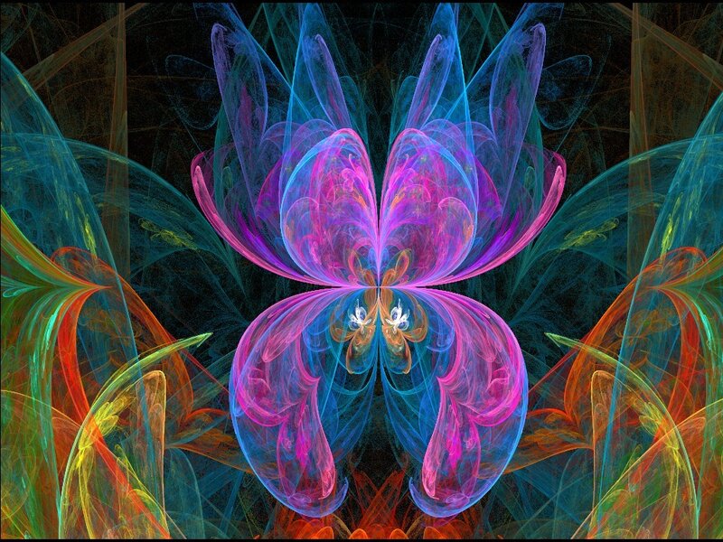Colorful Fractal Flower — Purple