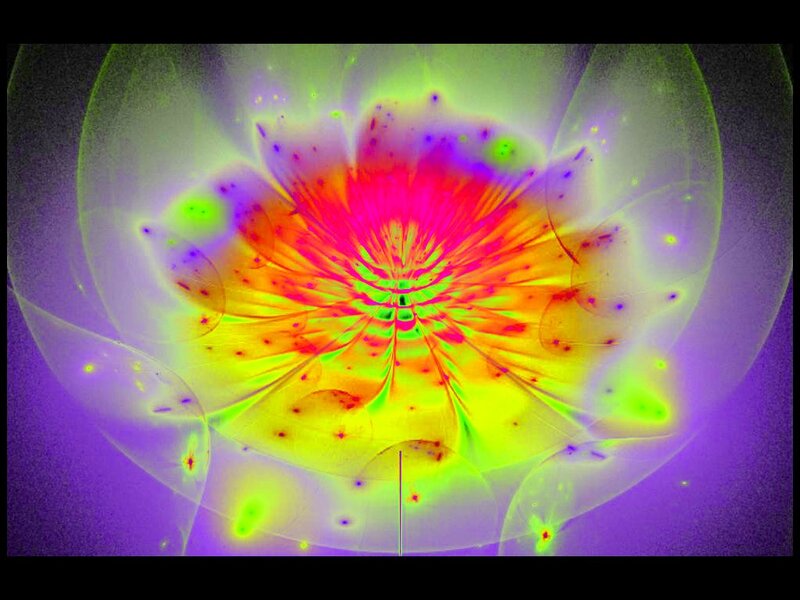 Colorful Fractal Flower — Purple, Vibrant, Digital Art, Light