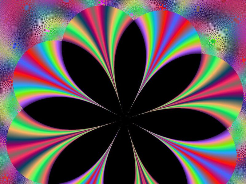 Colorful Fractal Flower — Red, Hypnotic