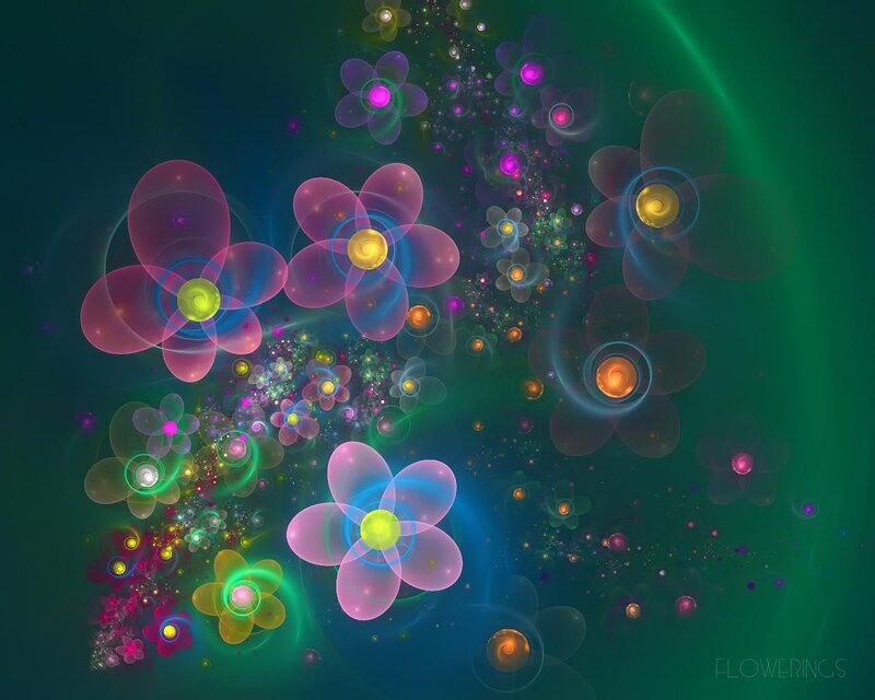 Colorful fractal flowers