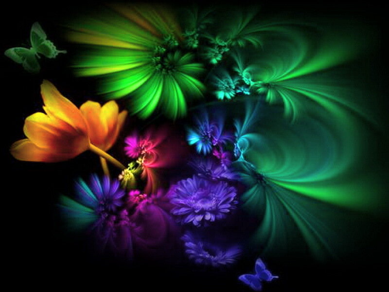 Colorful Fractal Flowers — Green