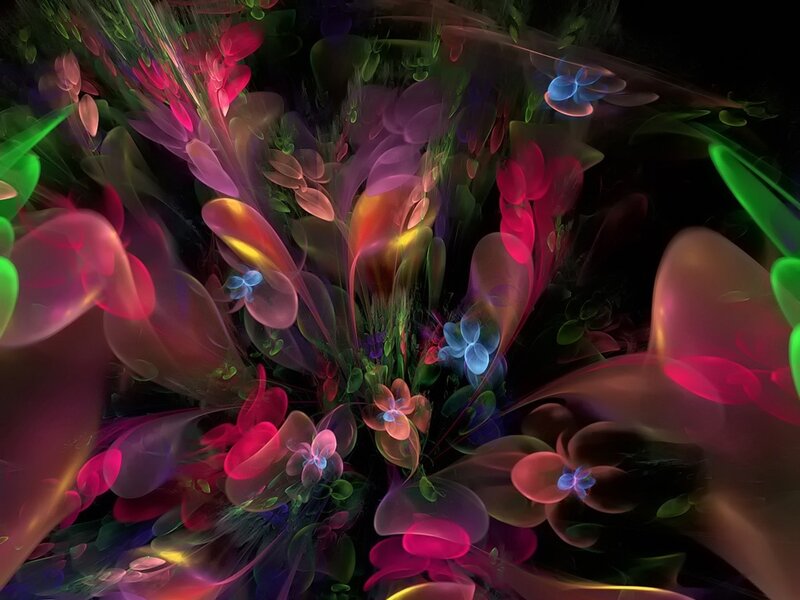 Colorful Fractal Flowers — Pink