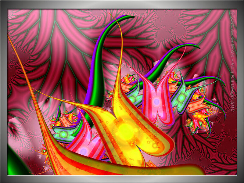 Colorful Fractal Flowers — Pink, Vibrant, Digital Art
