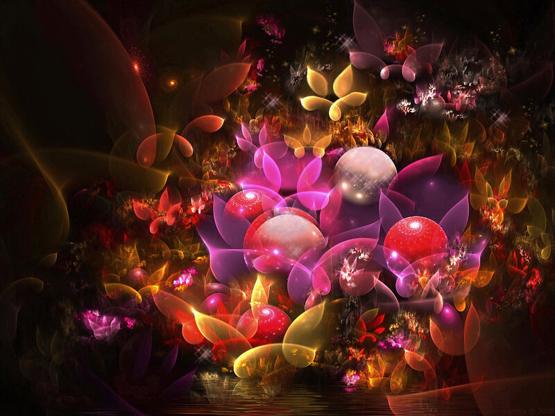 Colorful Fractal Flowers — Purple