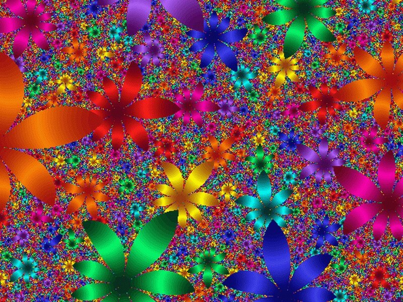 Colorful Fractal Flowers — Red