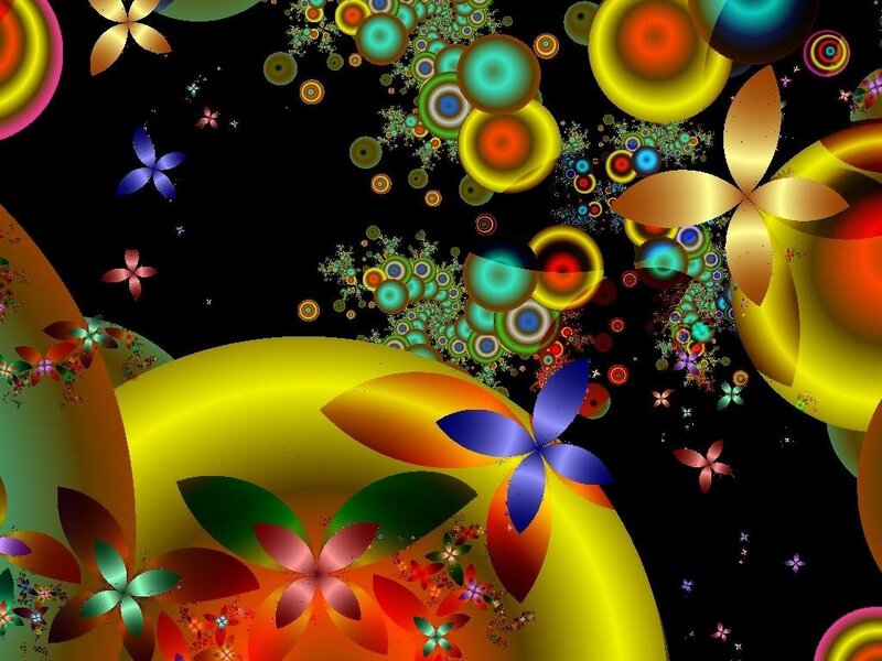 Colorful Fractal Flowers — Yellow