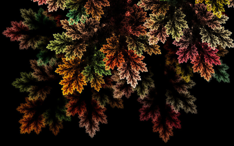 Colorful fractal foliage