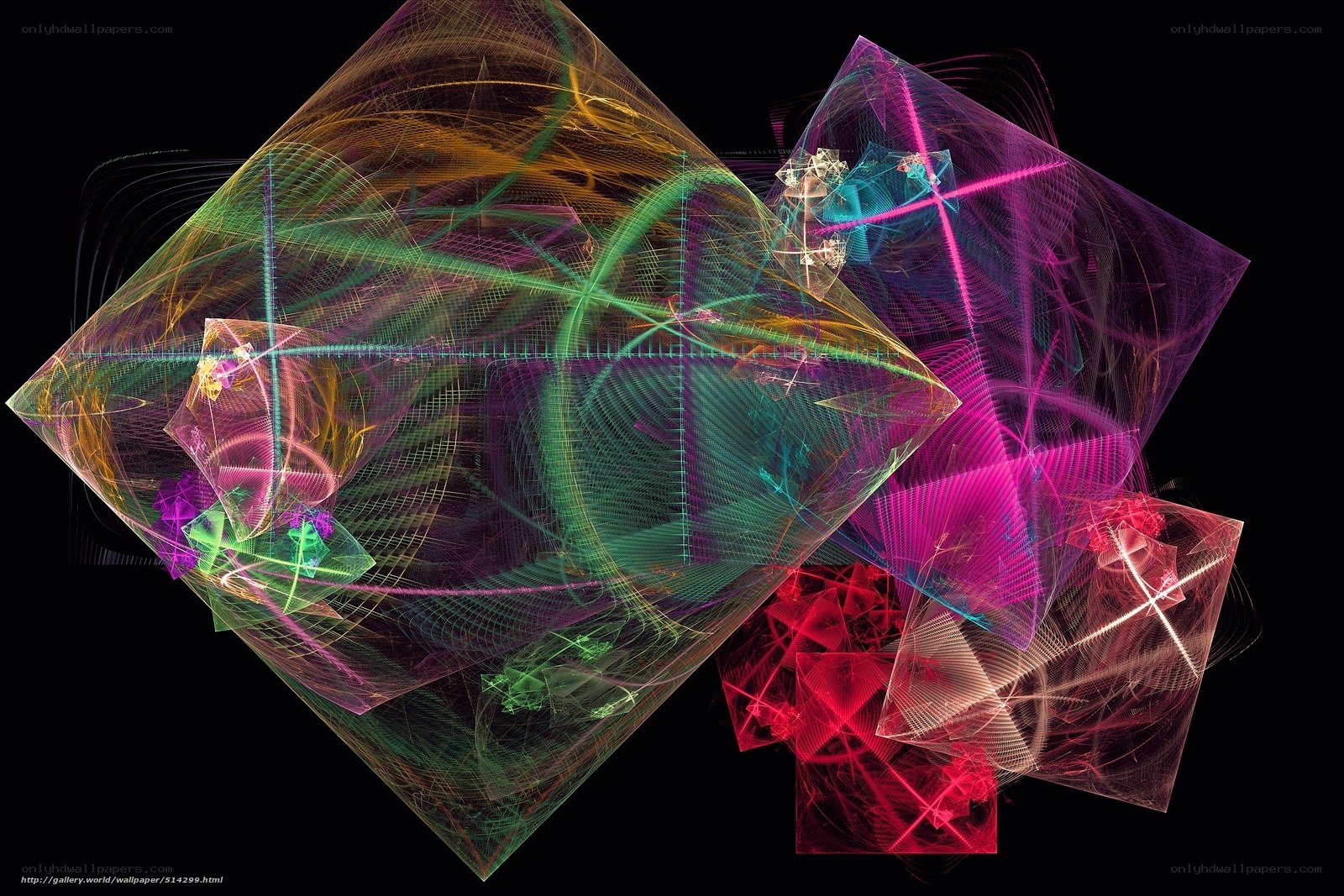 Colorful fractal geometric shapes