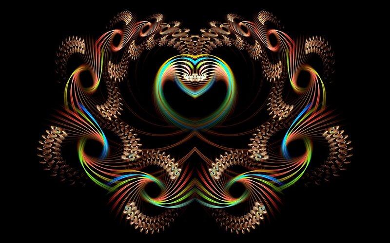 Colorful fractal heart design