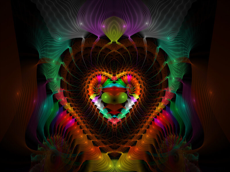 Colorful fractal heart design