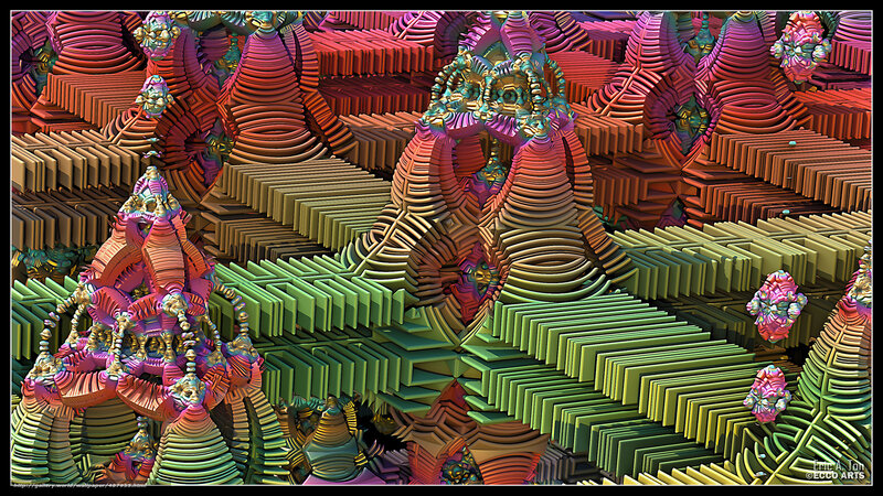 Colorful Fractal Landscape — Green, Complex