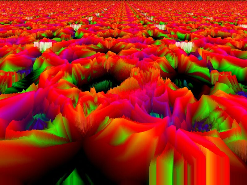 Colorful Fractal Landscape — Red
